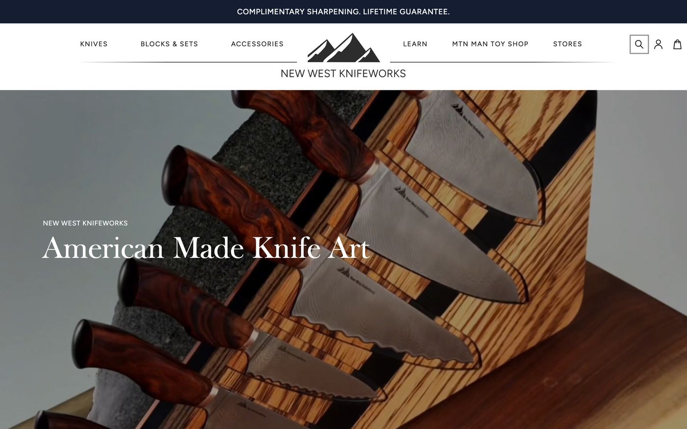 Tools newwestknifeworks.com homepage screenshot