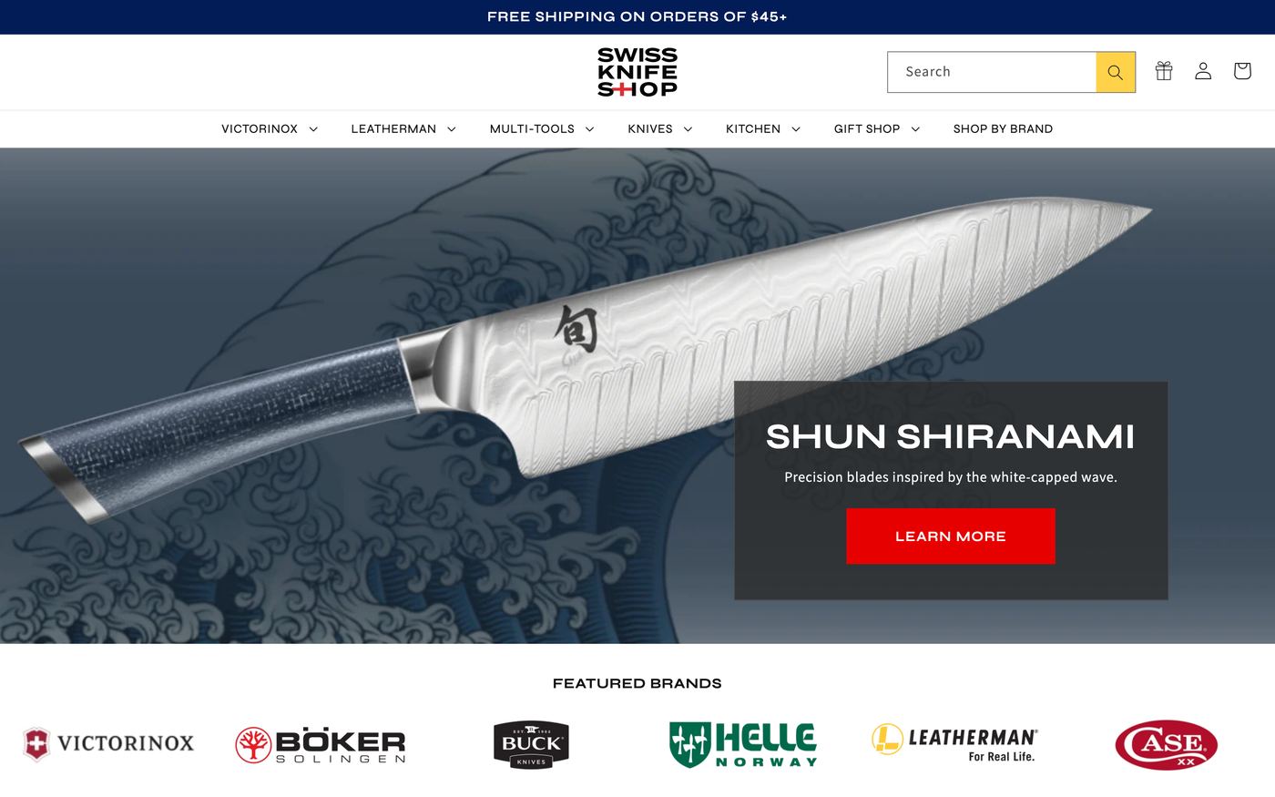 Tools swissknifeshop.com homepage screenshot
