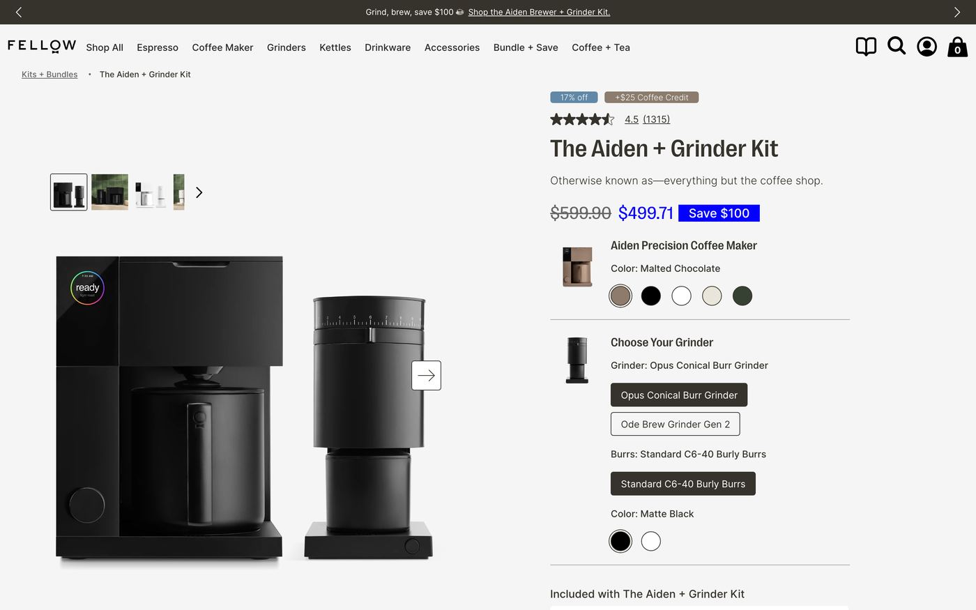 Fellow Shopify store product page screenshot