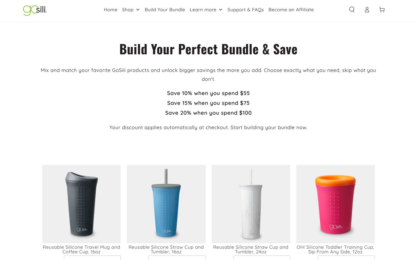 GoSili Shopify store product page screenshot