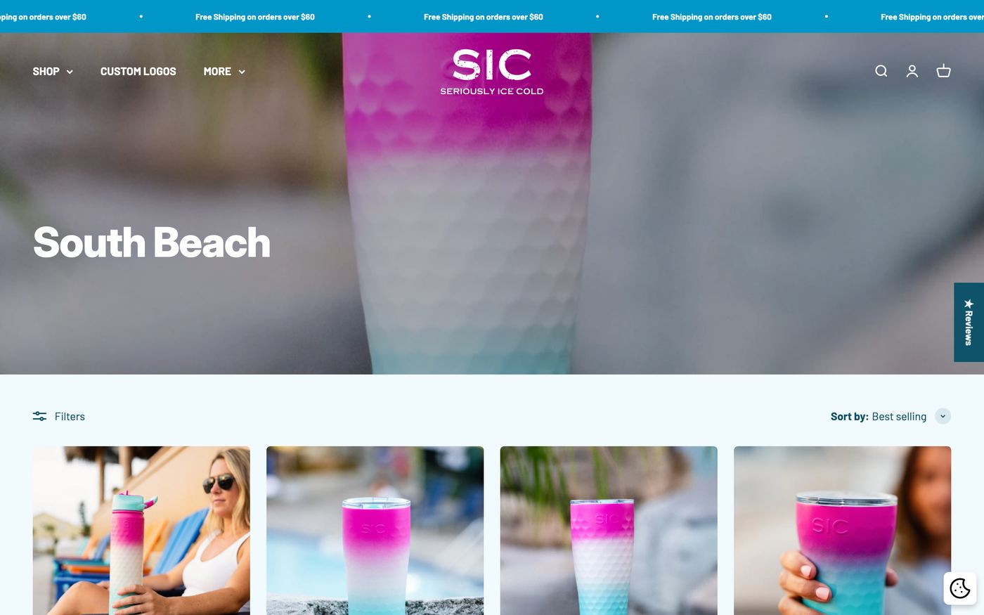SIC Cups Shopify store homepage screenshot