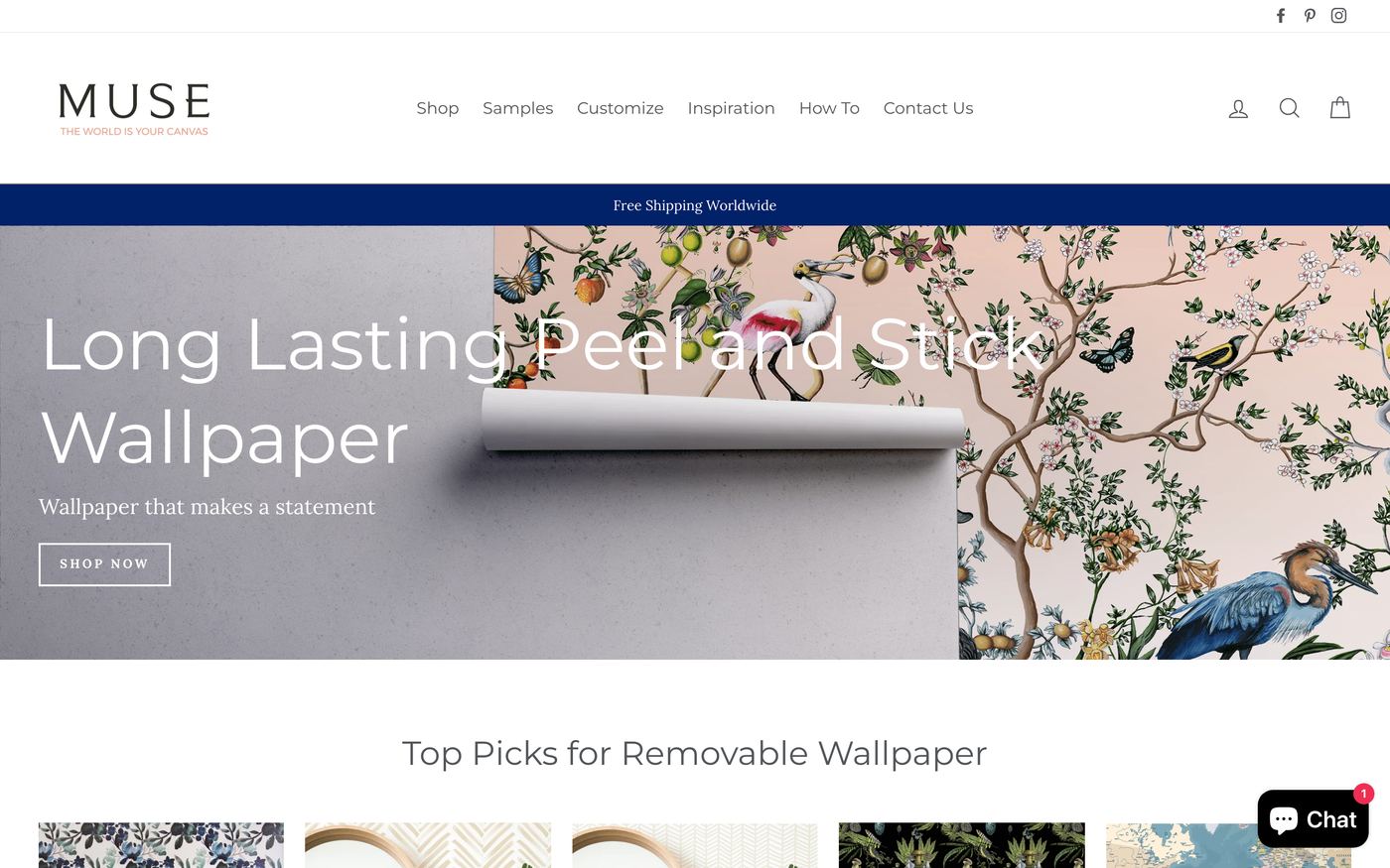 Wall Art musewallstudio.com homepage screenshot