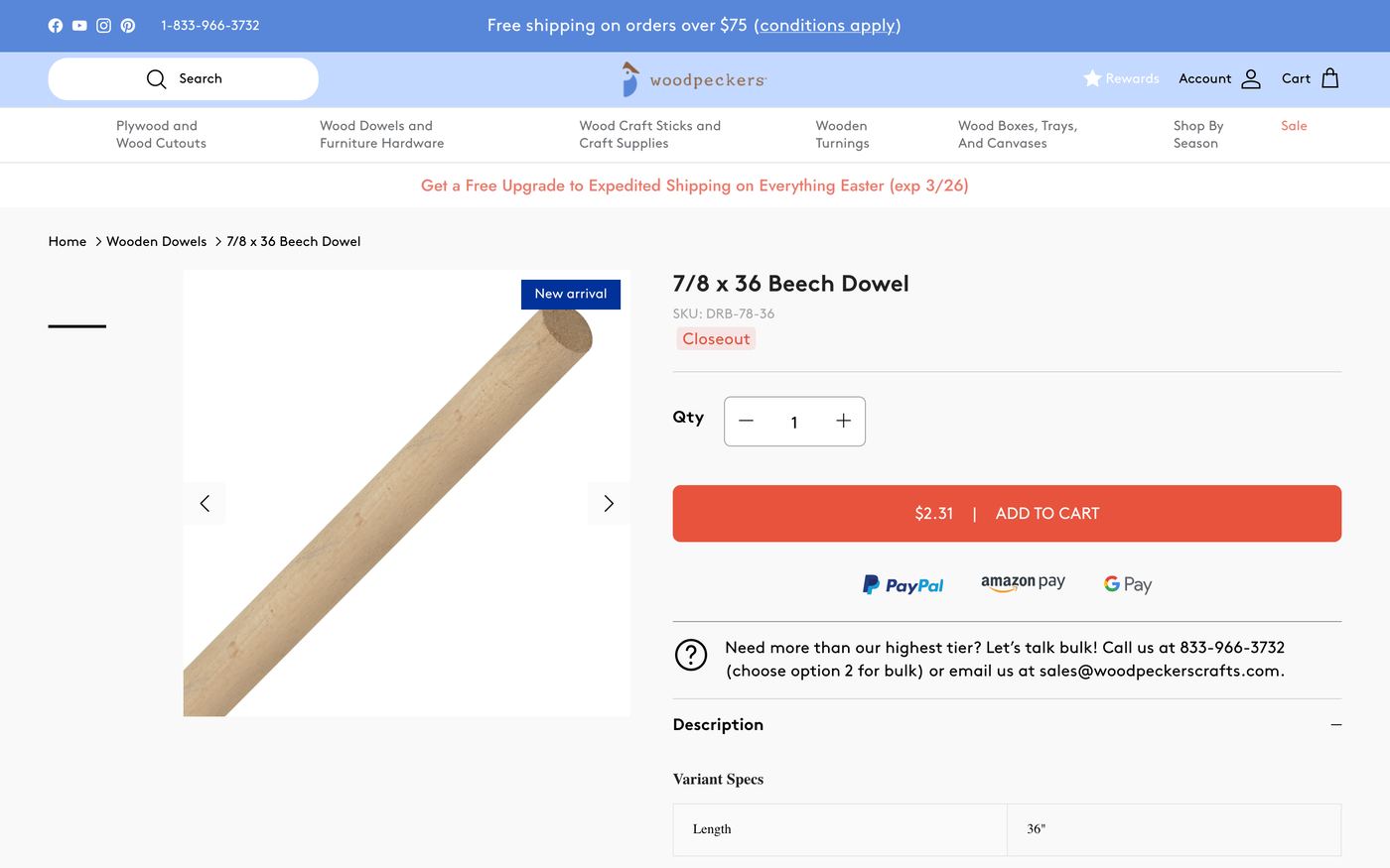 Wood Products woodpeckerscrafts.com homepage screenshot