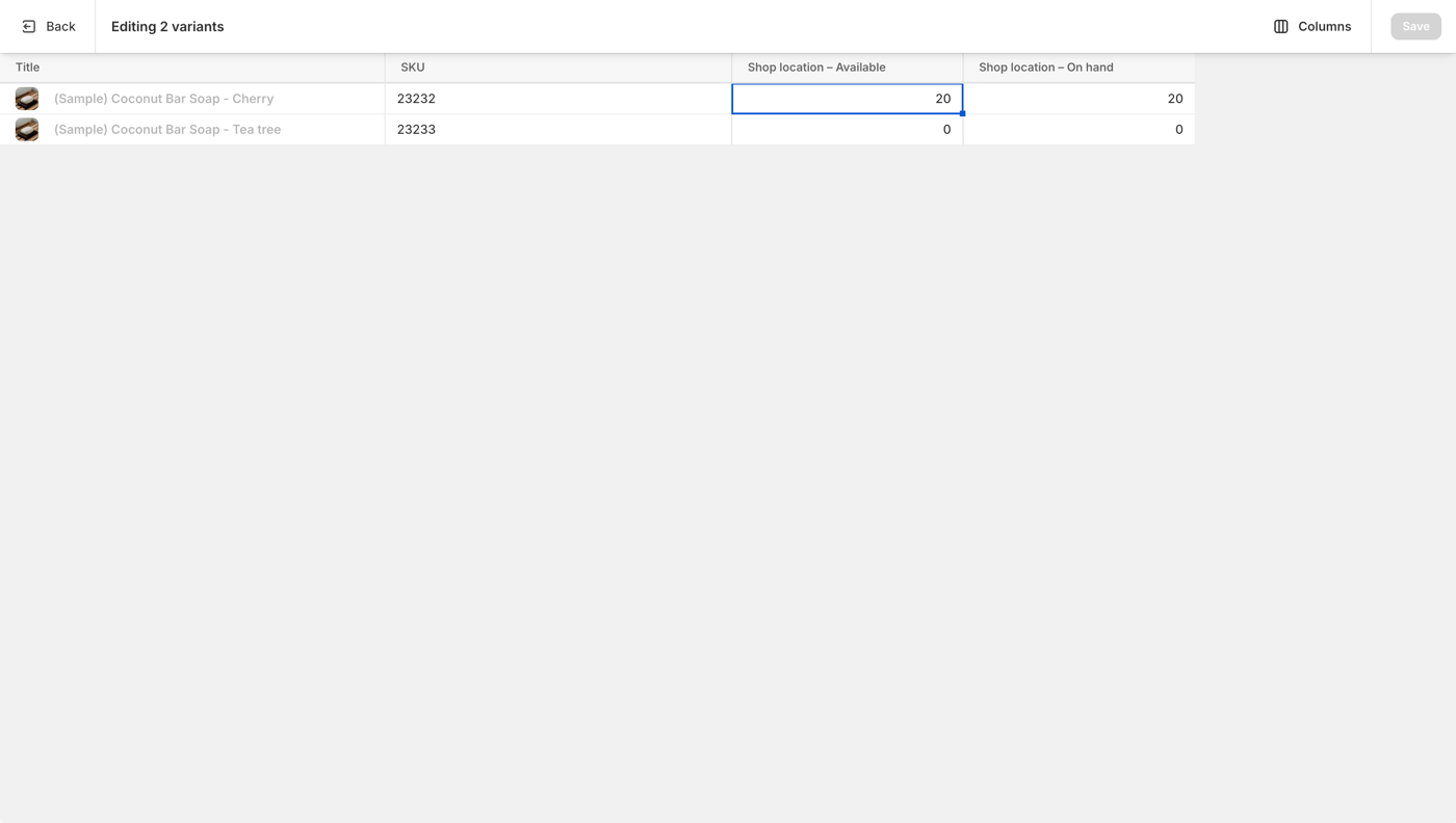 Adjust quantities for multiple variants simultaneously