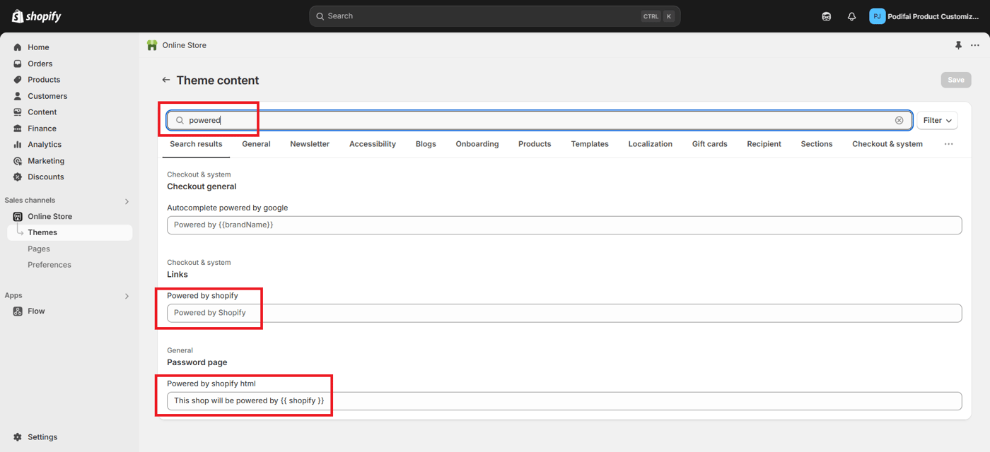 Search powered by Shopify