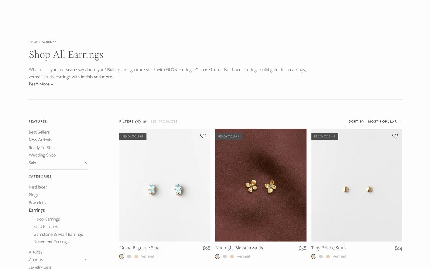GLDN earscape builder showcasing gemstone combinations and initial letter customization