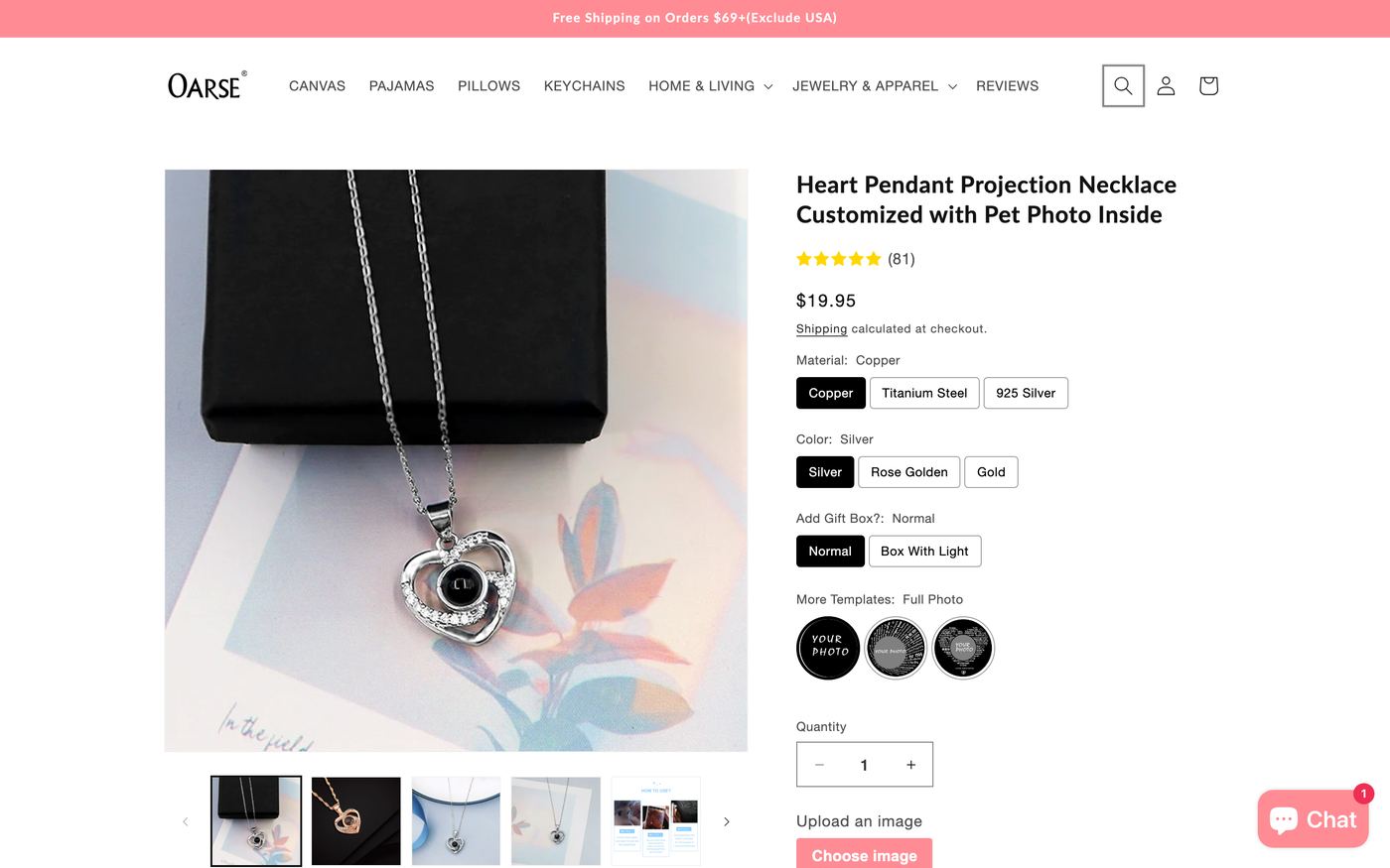 Personalized pillow store interface showing customization options, product previews, and ordering workflow