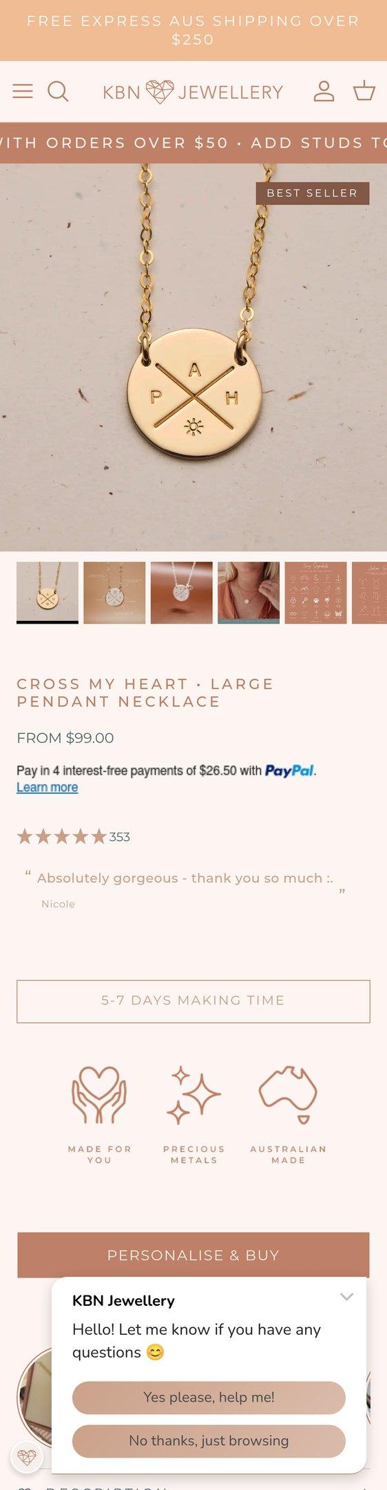 Cross My Heart • Large Pendant Necklace