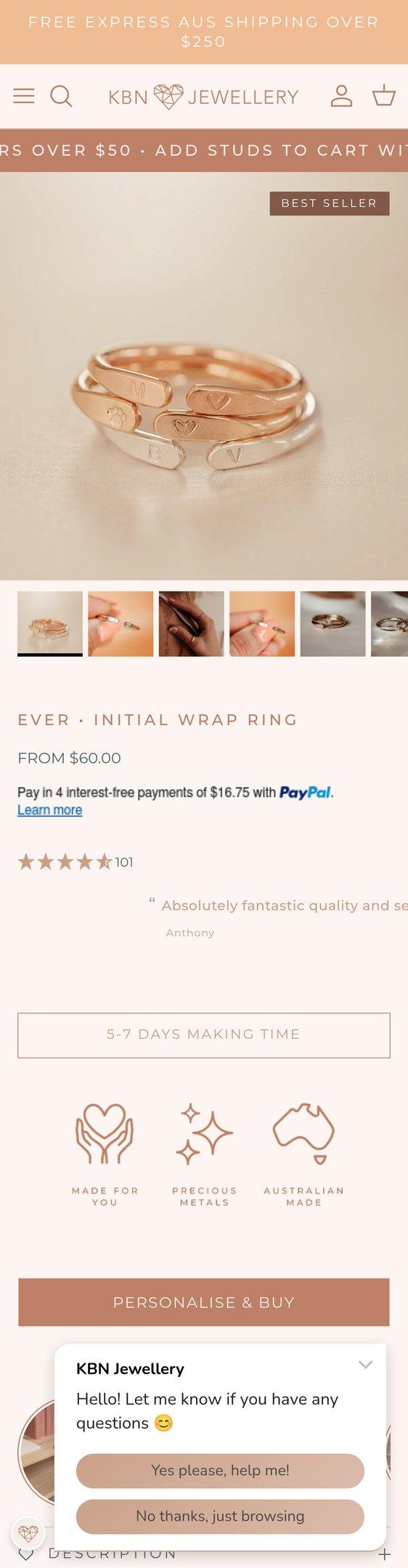Ever Initial Wrap Ring | Simple Rings | Kellective by Nikki
