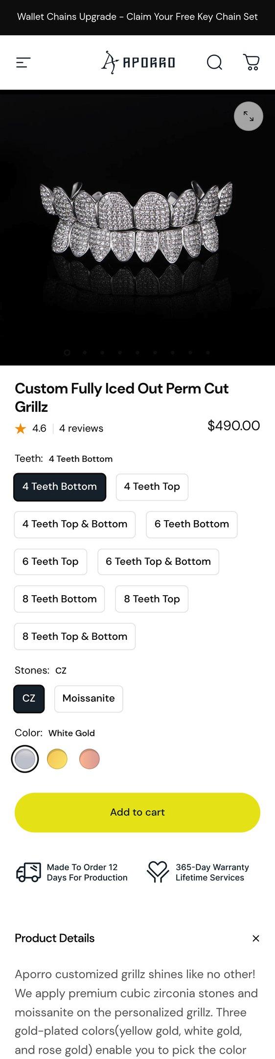 Custom Fully Iced Out Perm Cut Grillz
