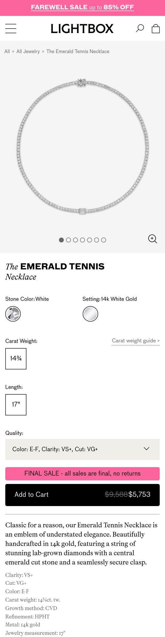 The Emerald Tennis Necklace