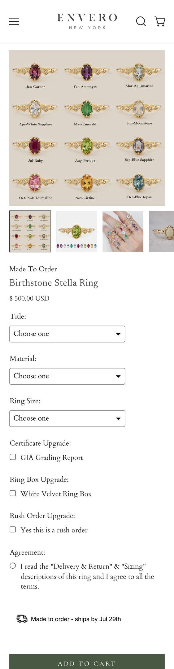 Birthstone Stella Ring