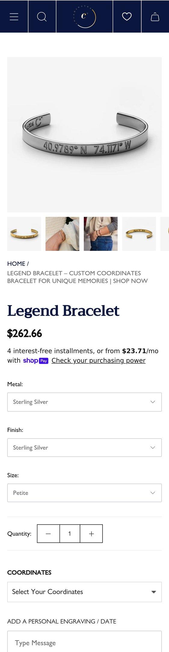 Legend Bracelet – Custom Coordinates Bracelet for Unique Memories | Shop Now