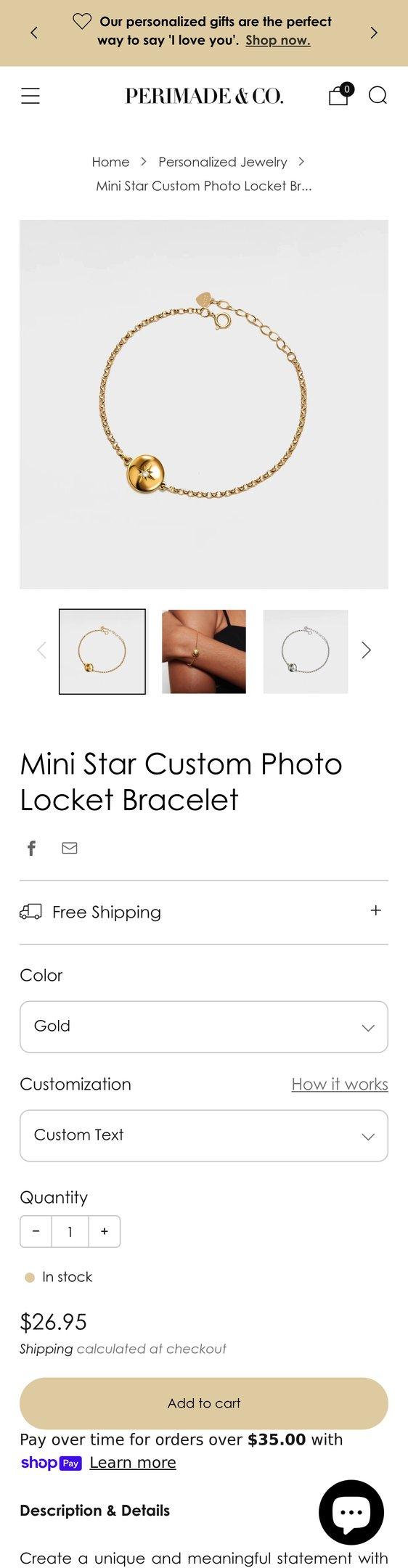 Mini Star Custom Photo Locket Bracelet