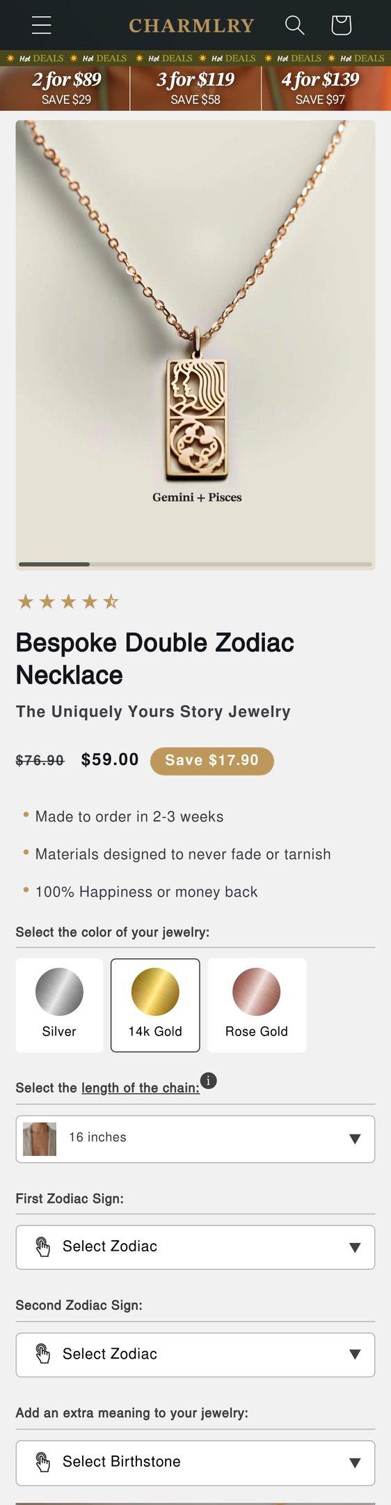 Bespoke Double Zodiac Necklace