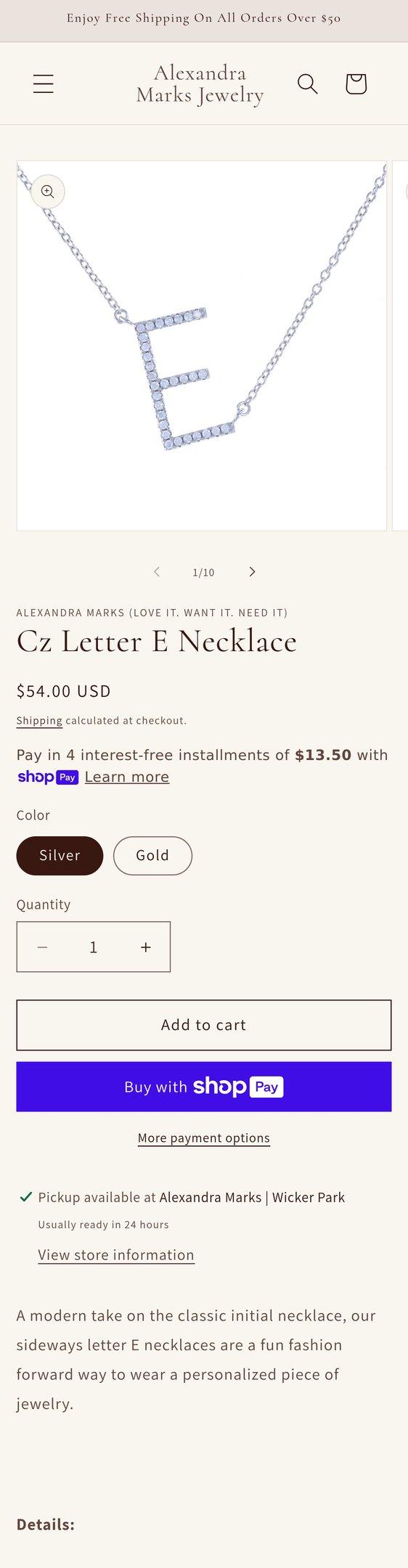 Personalized Bridesmaid Initial Letter Necklaces, Silver