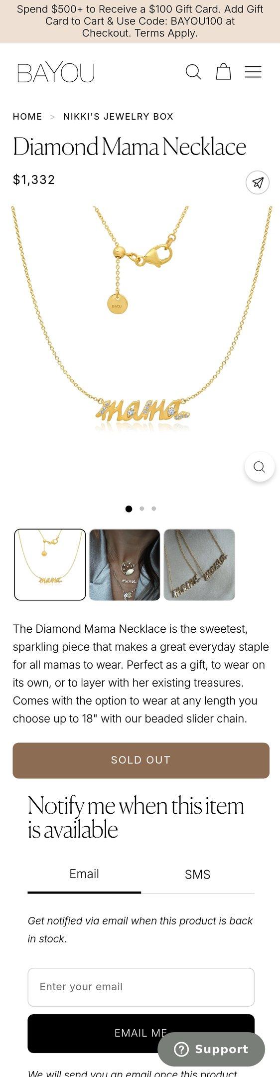 Diamond Mama Necklace