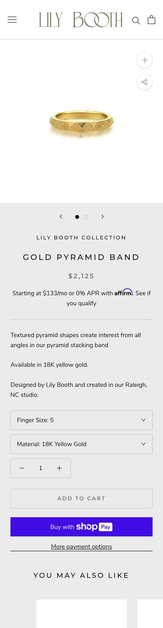 Gold Pyramid Band