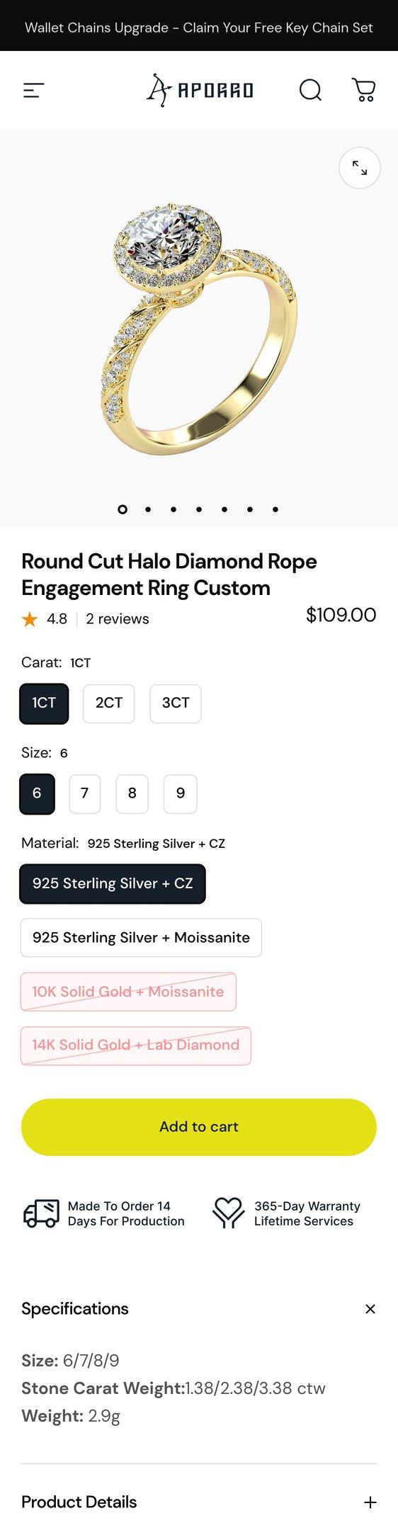 Round Cut Halo Diamond Rope Engagement Ring Custom