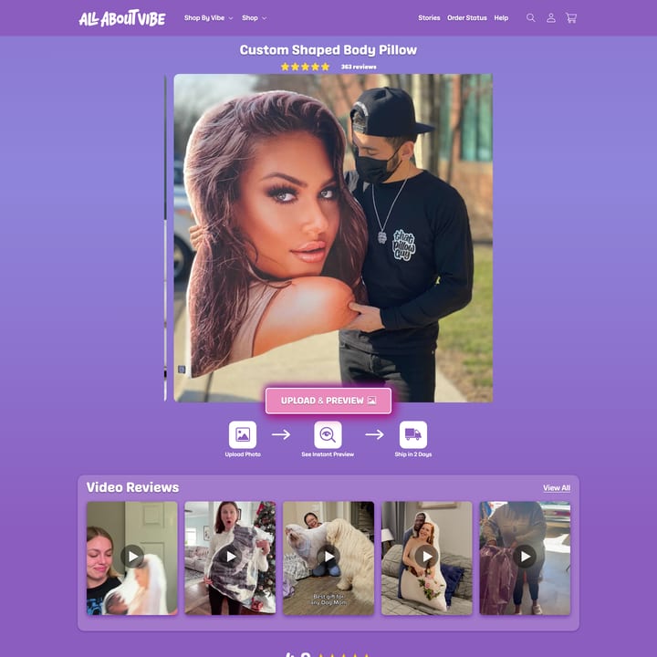 All About Vibe Shopify store product customization example — pet with animals and color custom