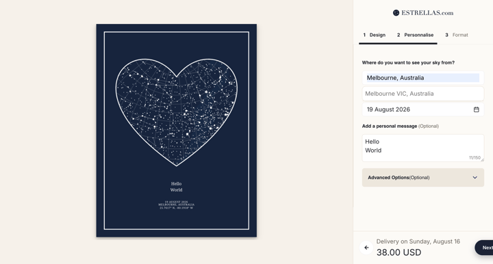 Estrellas Shopify store product customization example — home decor with personalized and live preview