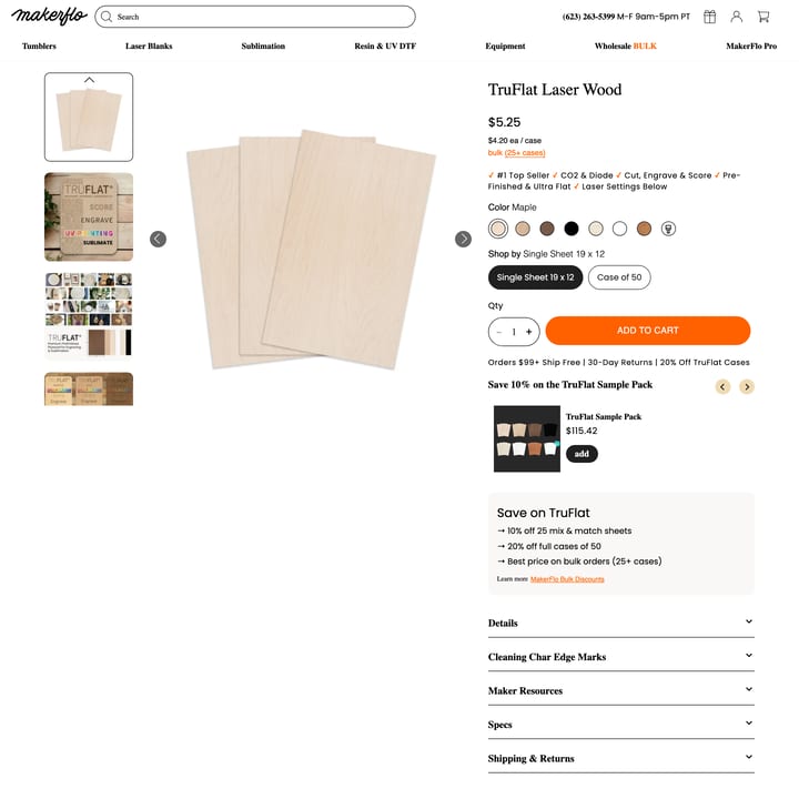 MakerFlo Shopify store product customization example — gifts & occasions with engraving and gifts