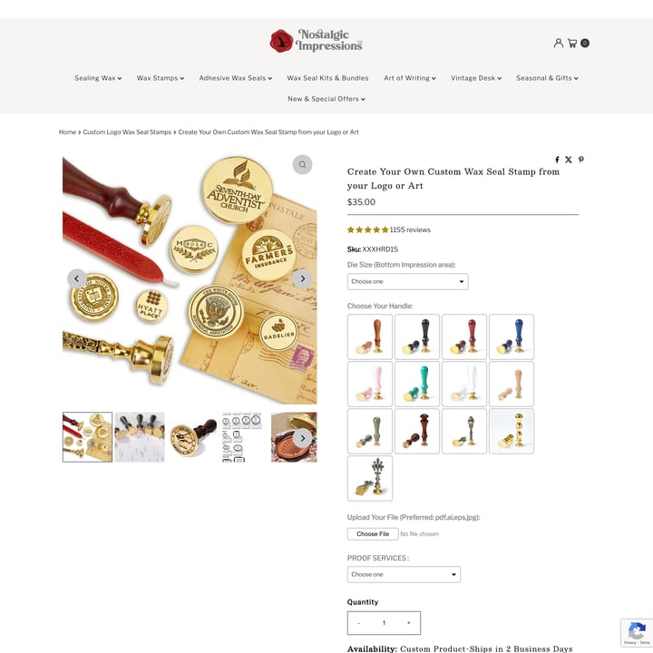 Nostalgic Impressions Shopify store product customization example — gifts & occasions with custom print and engraving