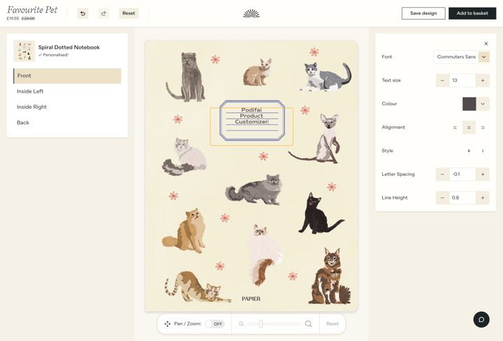 Papier store product customization example — gifts & occasions with personalized and custom print