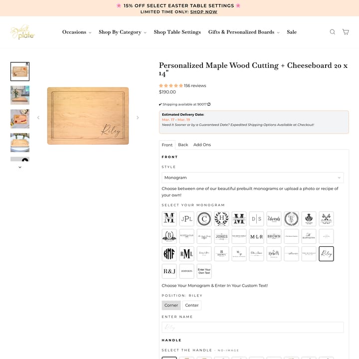 Sophistiplate LLC Shopify store product customization example — gifts & occasions with engraving and gifts