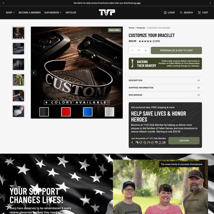 Til Valhalla Project Shopify store product customization example — jewelry with accessories and engraving