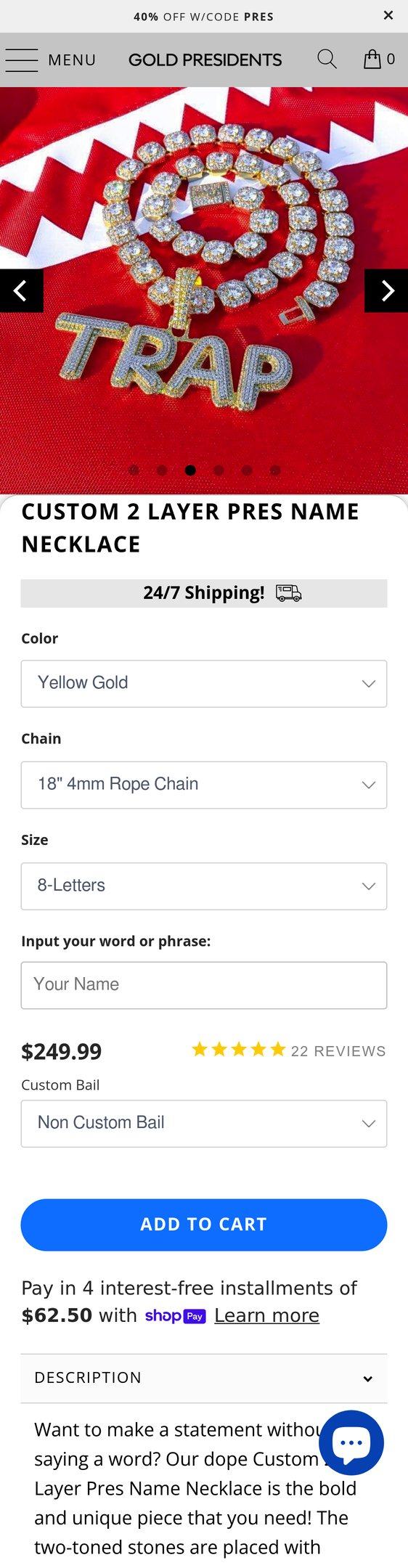 Custom 2 Layer Name Necklace — Jewelry PDP Inspiration