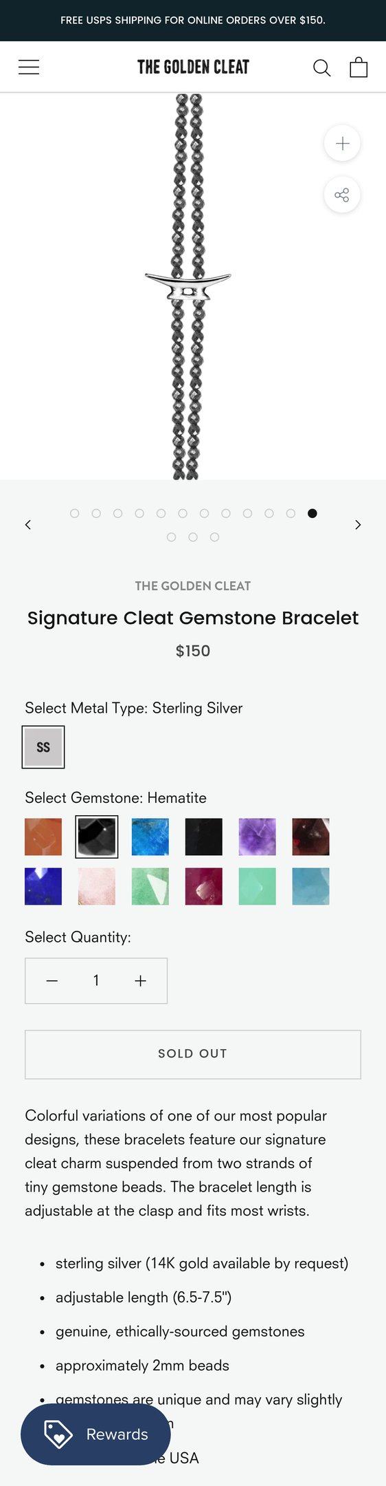 Signature Cleat Gemstone Bracelet — Jewelry PDP Inspiration