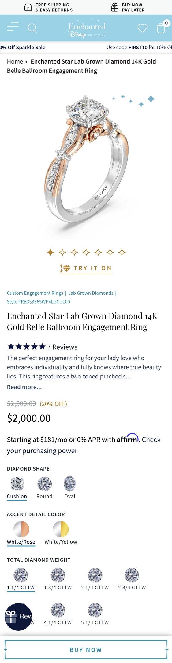 Enchanted Star Lab Grown Diamond 14K Gold Belle Ballroom Engagement Ring — Jewelry PDP Inspiration