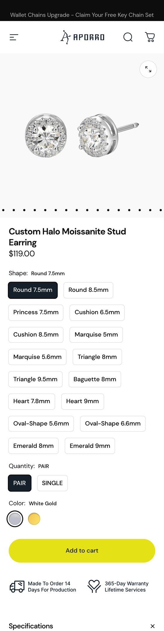 Custom Halo Moissanite Stud Earring — Jewelry PDP Inspiration