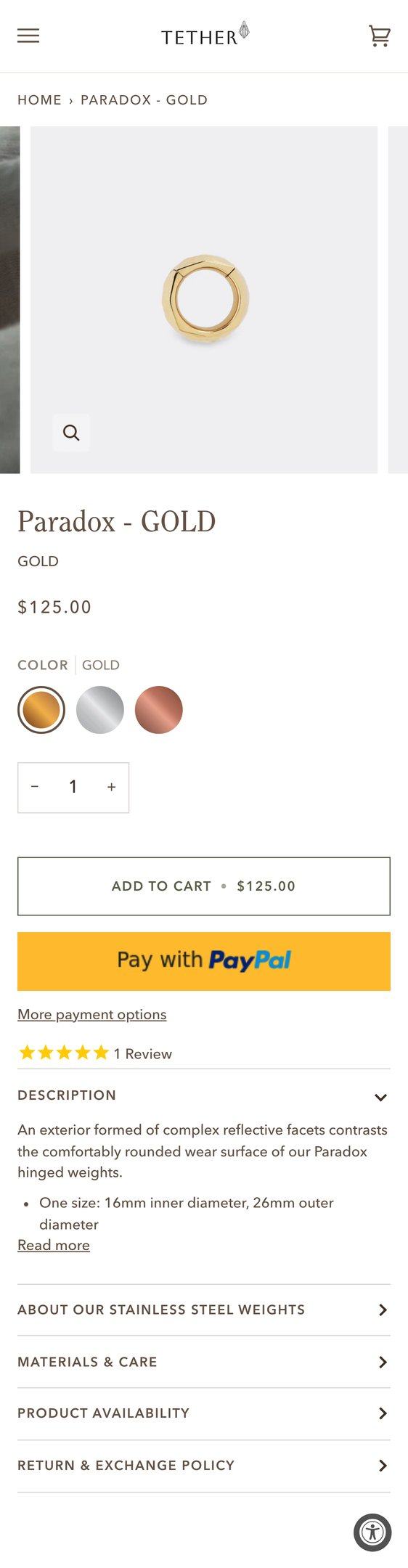 Paradox - GOLD — Jewelry PDP Inspiration