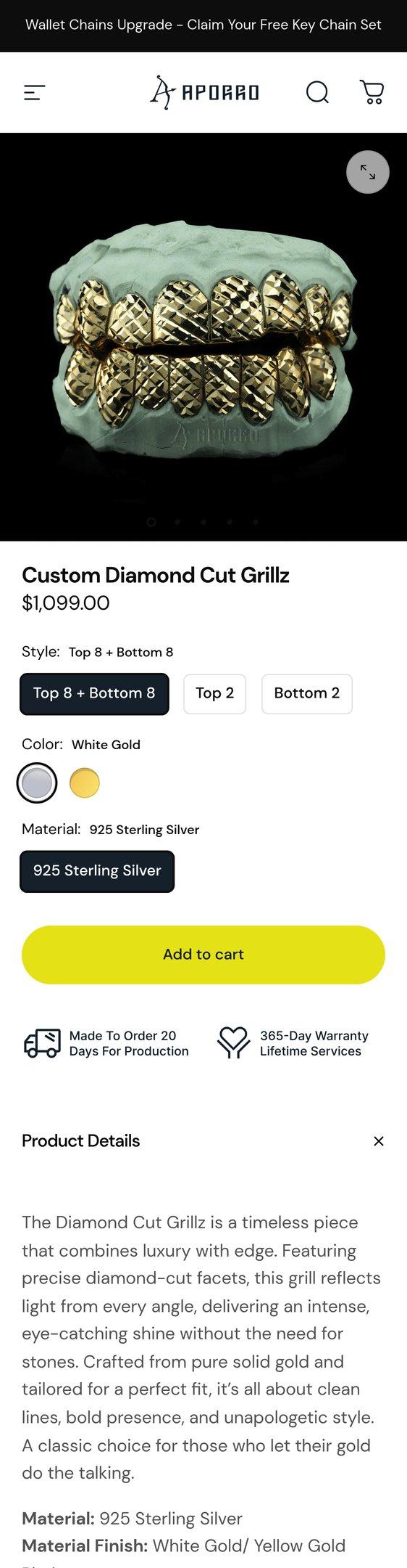 Custom Diamond Cut Grillz — Jewelry PDP Inspiration