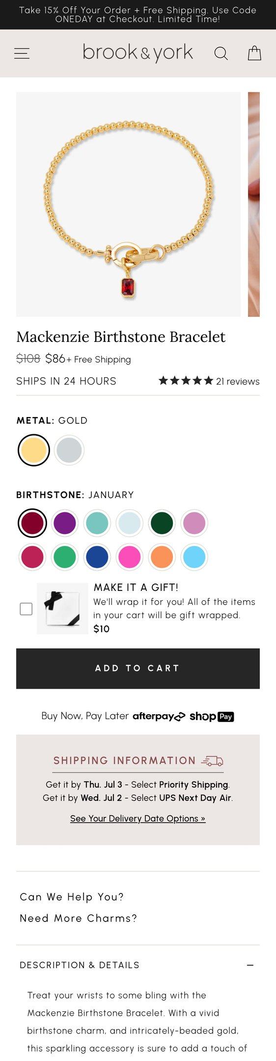 Mackenzie Birthstone Bracelet — Jewelry PDP Inspiration