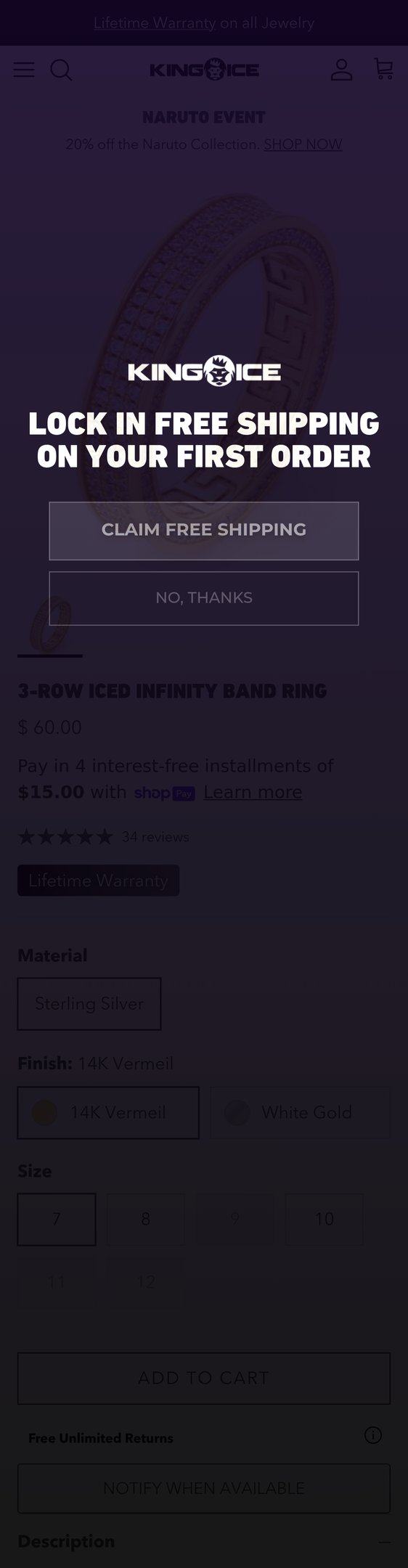 3-Row Iced Infinity Band Ring | Sterling Silver Rings — Jewelry PDP Inspiration