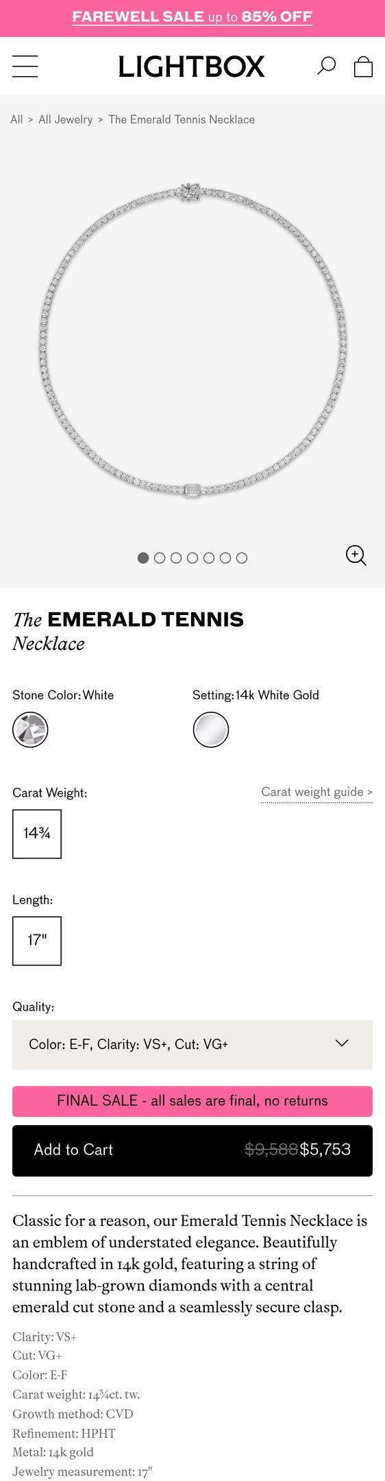 The Emerald Tennis Necklace — Jewelry PDP Inspiration