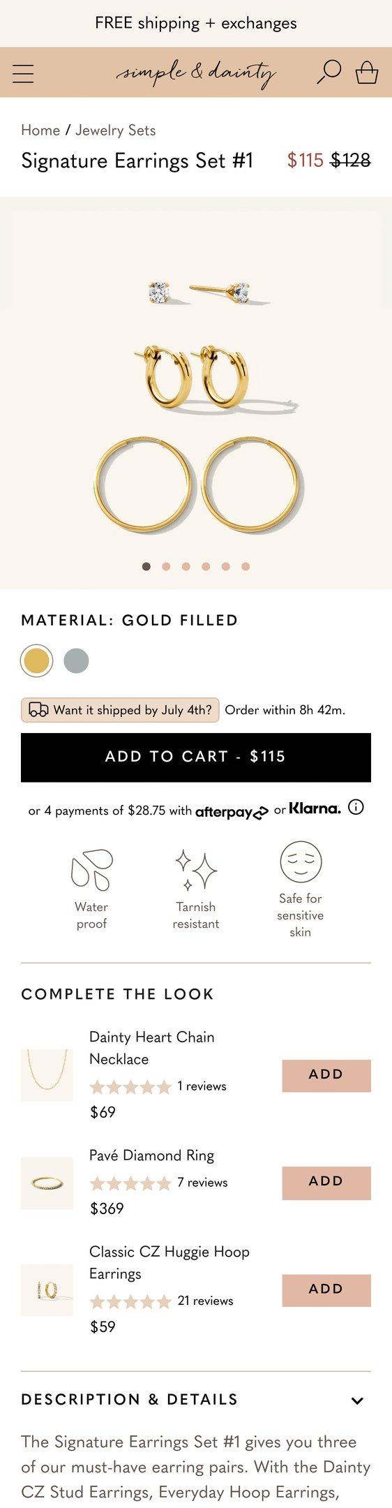 Signature Earrings Set #1 — Jewelry PDP Inspiration