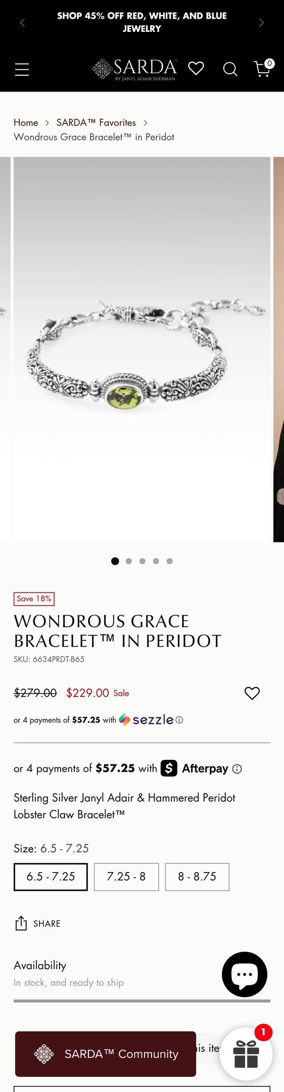 Wondrous Grace Bracelet™ in Peridot — Jewelry PDP Inspiration