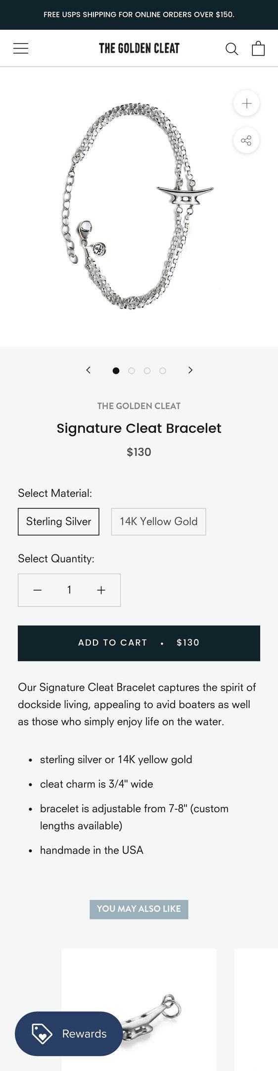 Signature Cleat Bracelet — Jewelry PDP Inspiration
