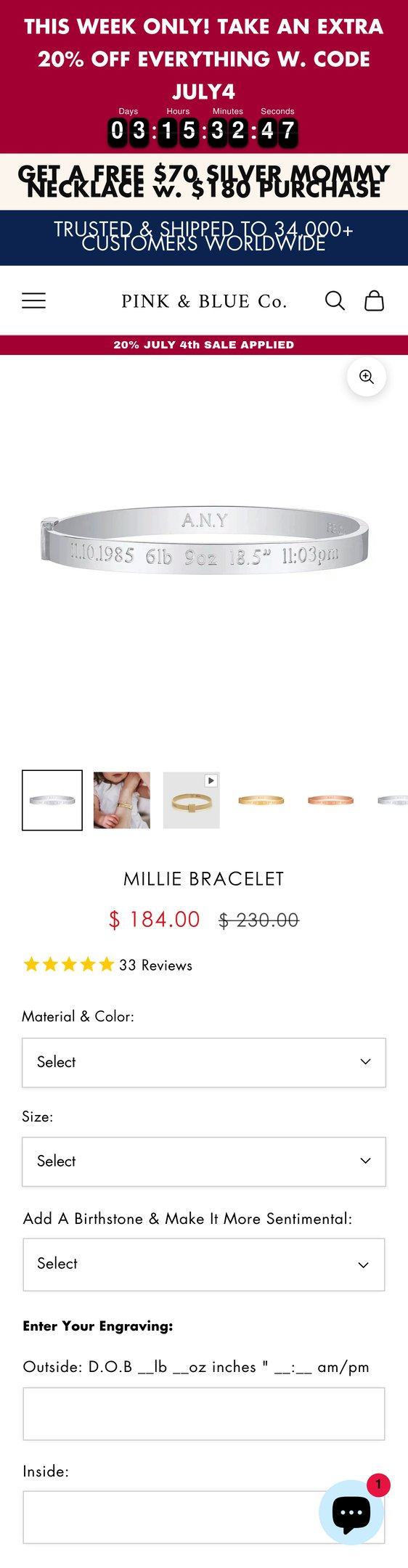 Millie Bracelet — Jewelry PDP Inspiration