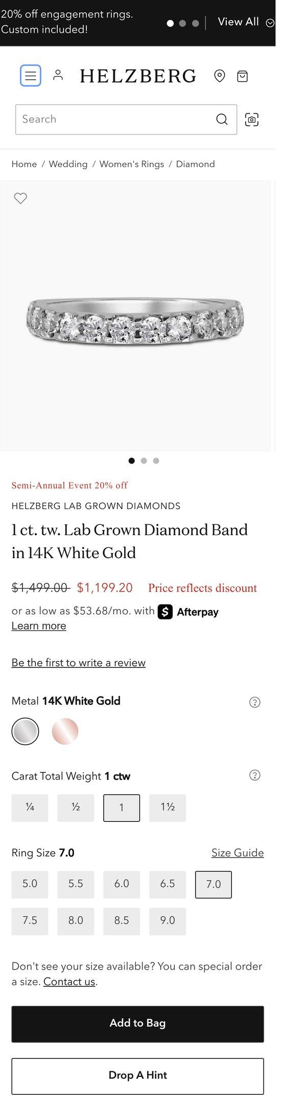 Lab Grown Diamond Band — Jewelry PDP Inspiration