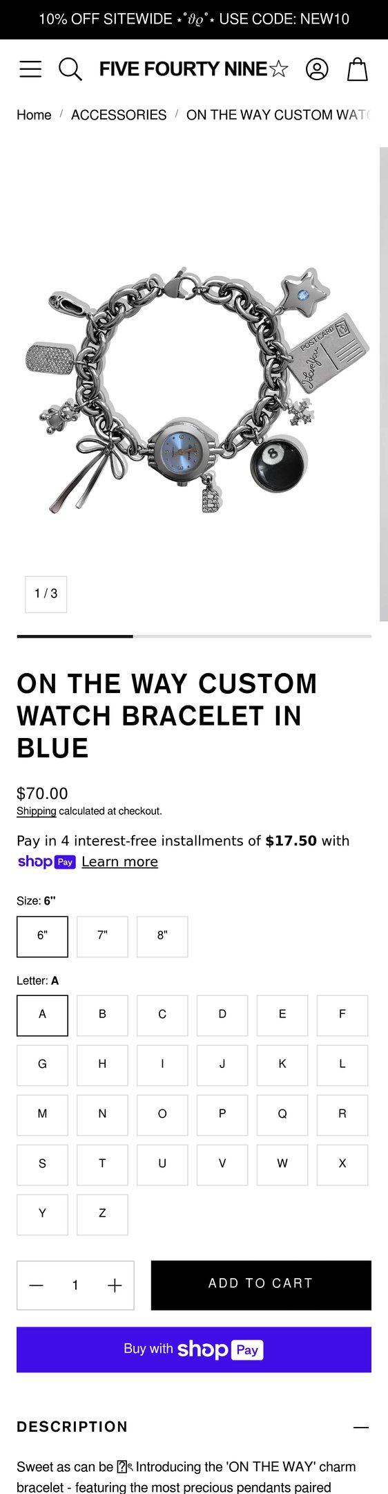 ON THE WAY CUSTOM WATCH BRACELET IN BLUE — Jewelry PDP Inspiration