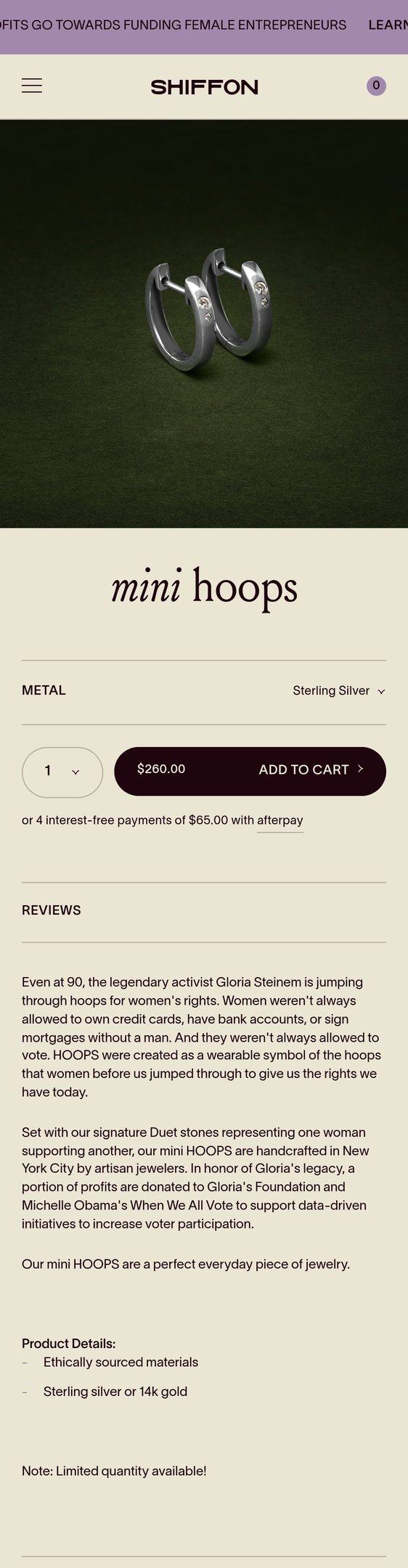 mini HOOPS — Jewelry PDP Inspiration