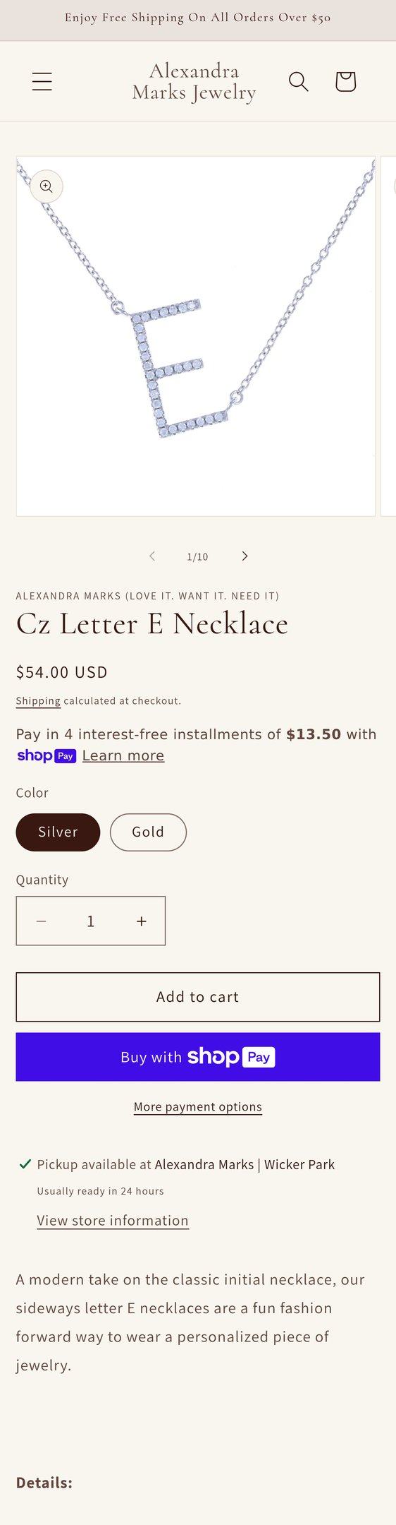 Personalized Bridesmaid Initial Letter Necklaces, Silver — Jewelry PDP Inspiration