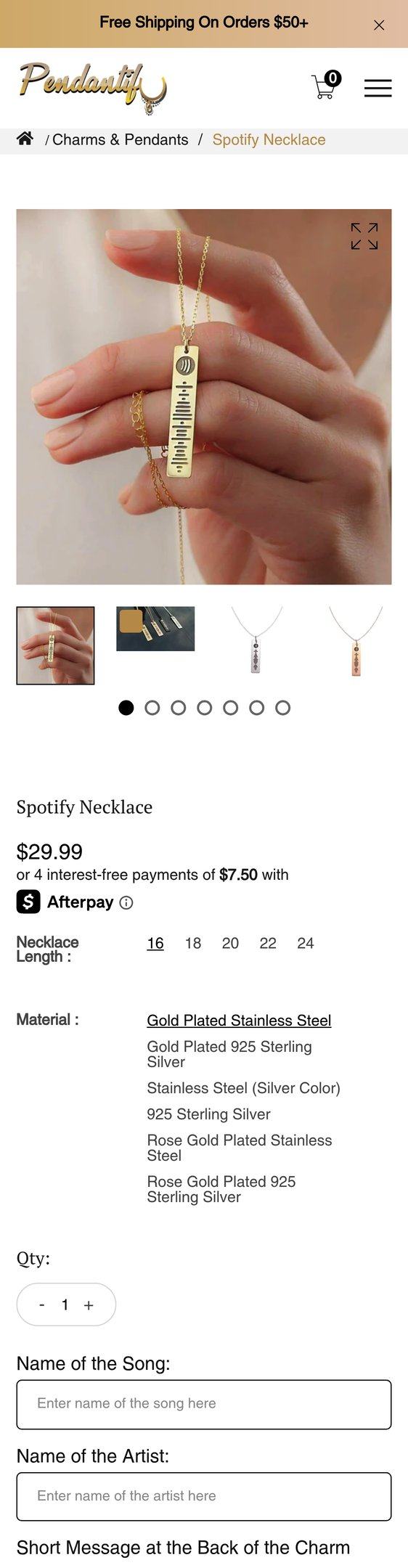 Spotify Necklace — Jewelry PDP Inspiration