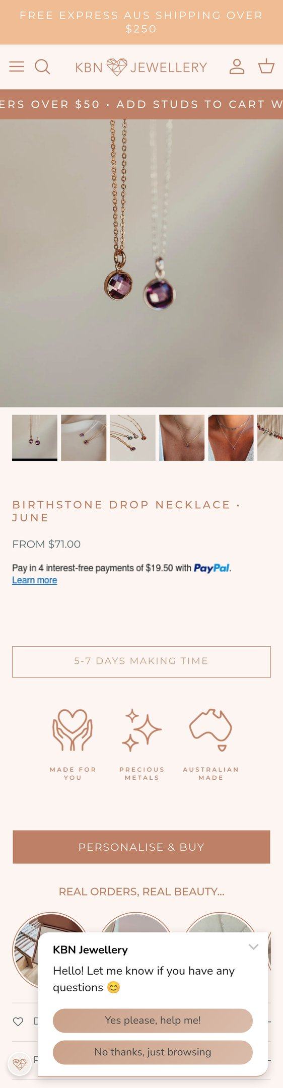 Birthstone Drop Necklace • June — Jewelry PDP Inspiration