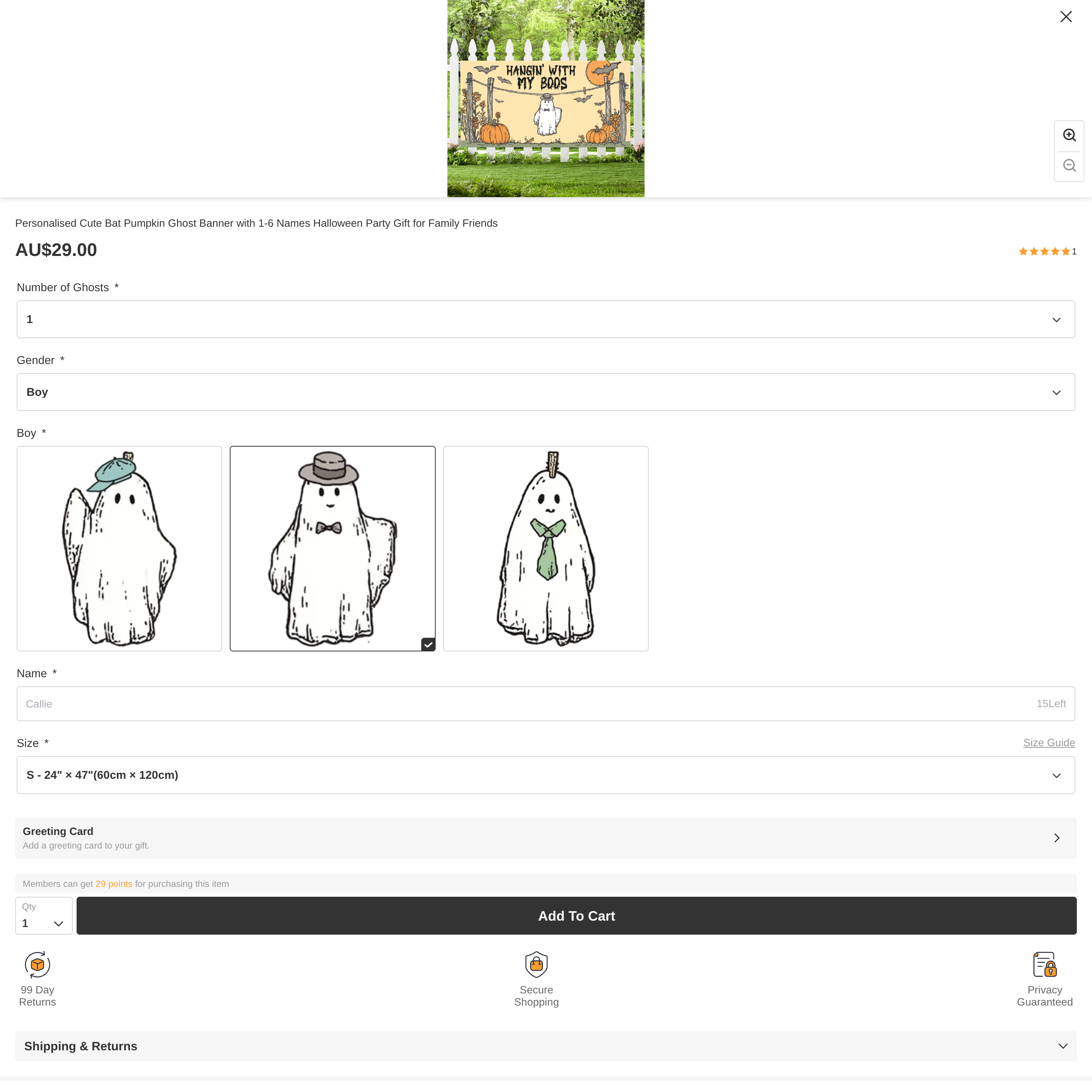 Callie Shopify store product customization example — gifts & occasions with custom-built and gifts